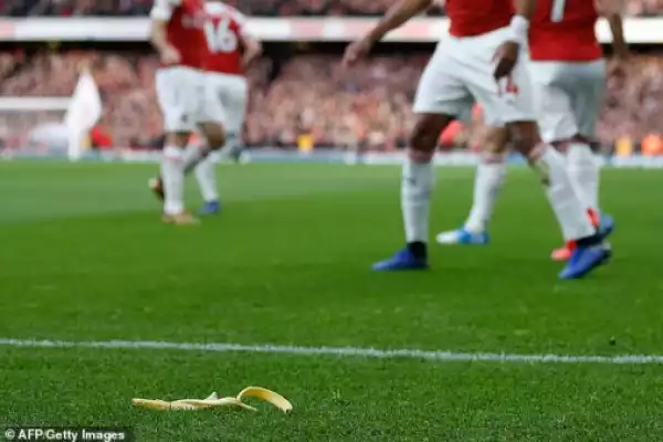 Tottenham Fan Arrested For Throwing Banana At Arsenal Forward, Pierre (Photos)